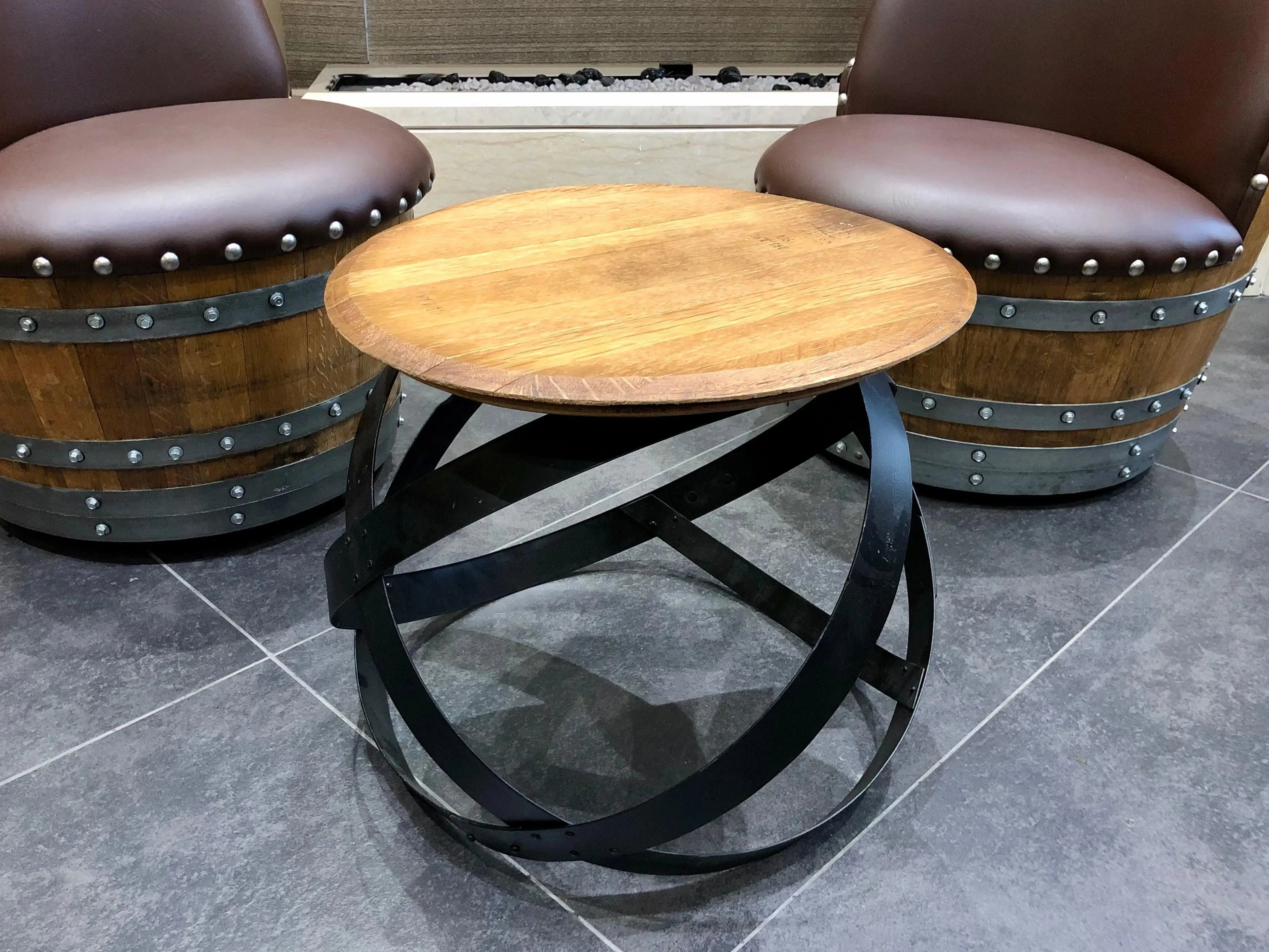 2-Chair Barrel Hoop Table Set