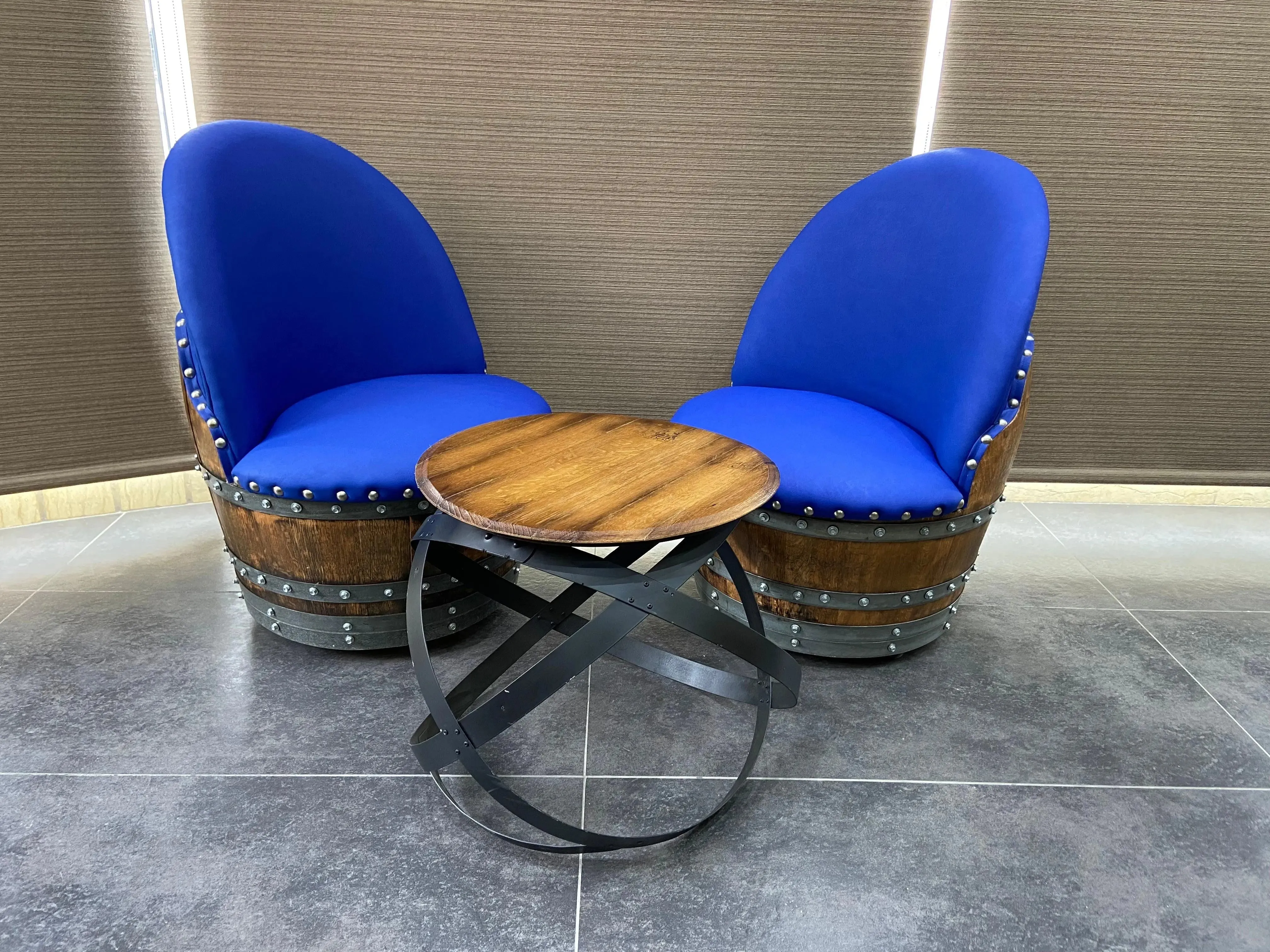 2-Chair Barrel Hoop Table Set