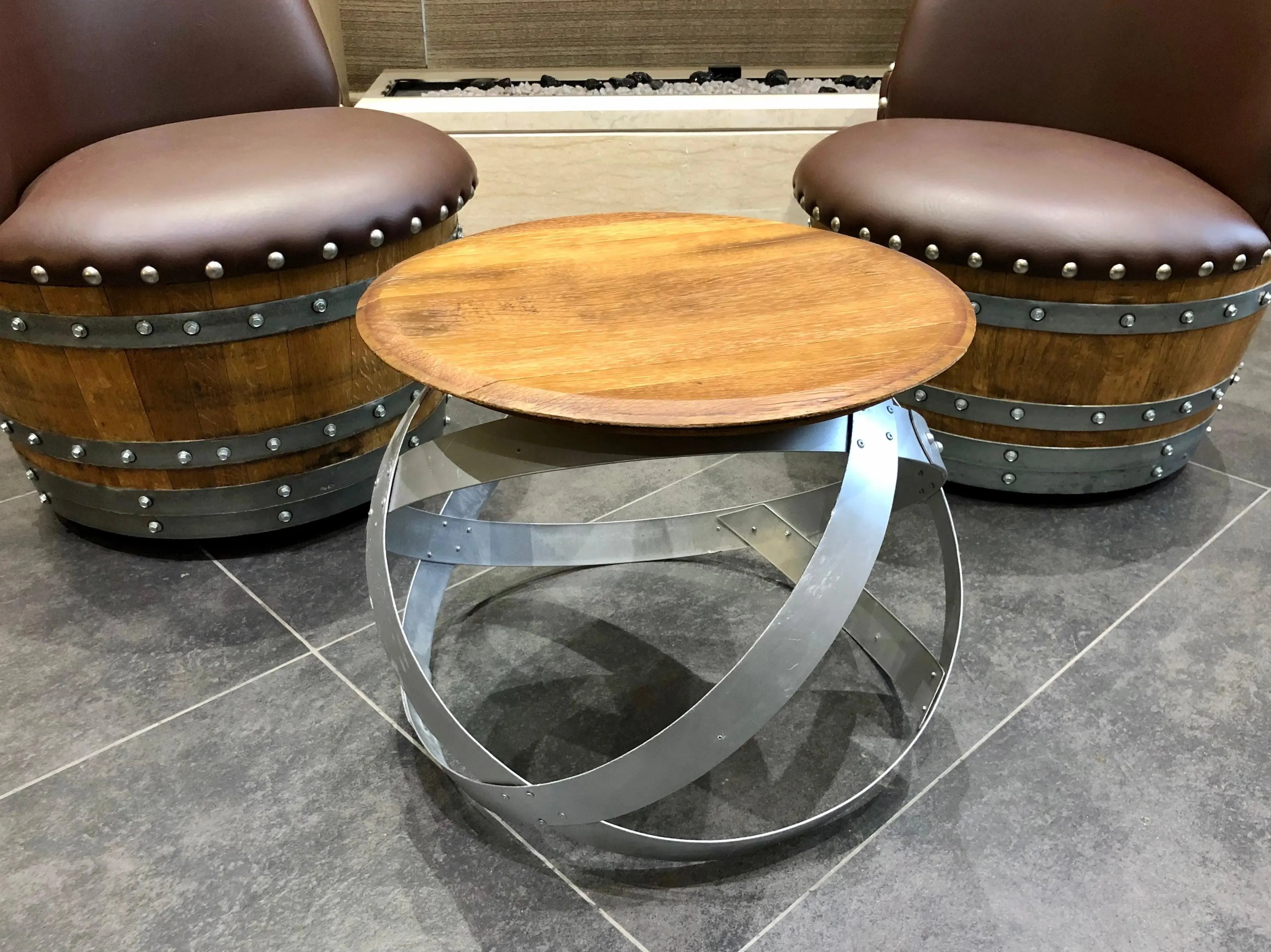2-Chair Barrel Hoop Table Set