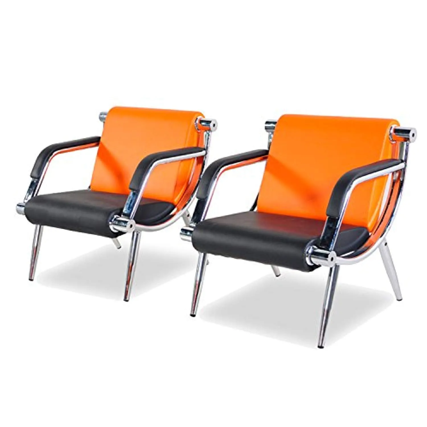 2 Pcs PU Leather Office Reception Chair Executive Side Waiting Room