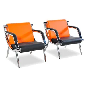 2 Pcs PU Leather Office Reception Chair Executive Side Waiting Room