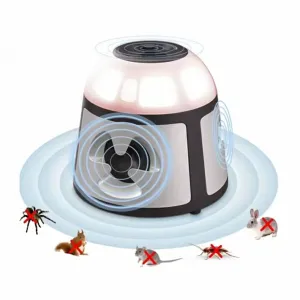 360 Ultrasonic Rodent Repeller  4-Mode Mouse & Rat Deterrent with Flashing Lights & Alarm, Indoor Pest Control for Mice, Cockroaches, Ants, Spiders