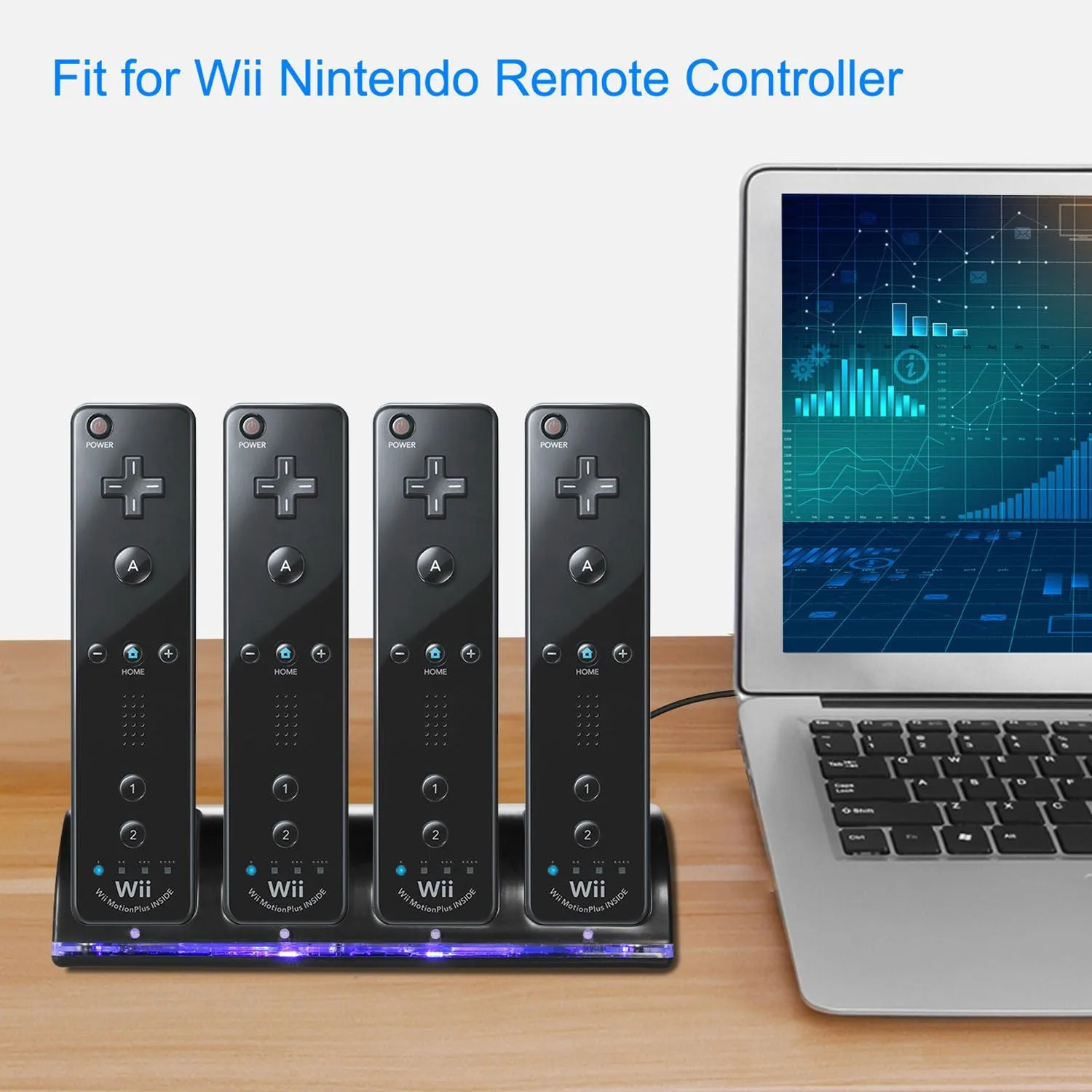 4 Remotes Charging Dock Game Controller Charger 2800mAh Rechargeable Battery Charging Stations