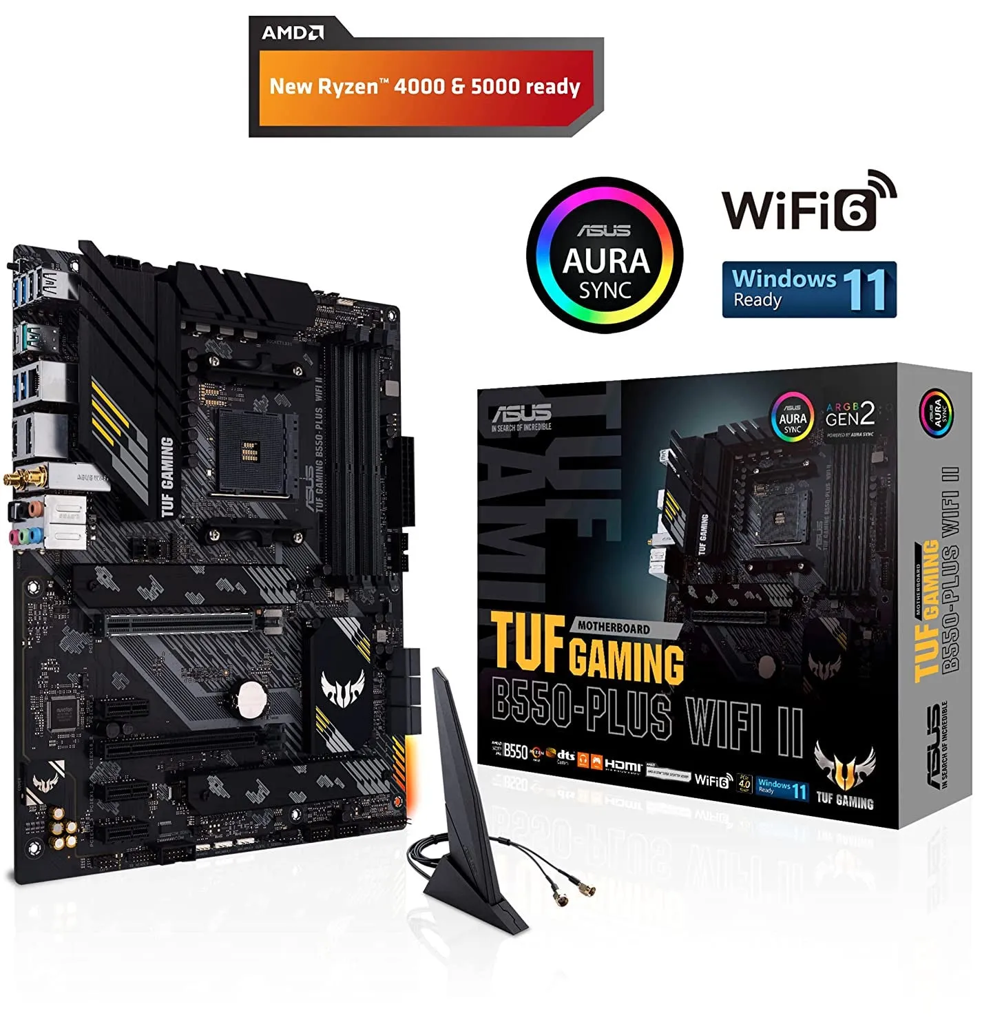 Asus TUF Gaming B550-Plus WIFI II Motherboard (AMD Socket AM4/Ryzen 5000, 4000G and 3000 Series CPU/Max 128GB DDR4 4866MHz Memor