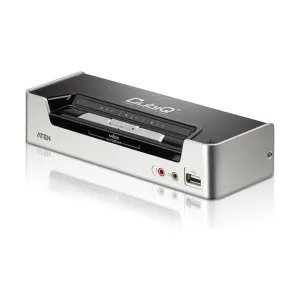Aten Desktop KVMP Switch 2 Port Single Display HDMI w/ Dolby HD audio, 2x Custom KVM Cables Included, 2x USB Port, Selection Via Front Panel