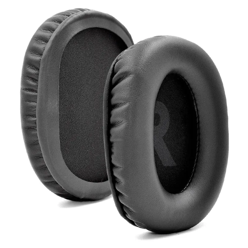 Black Leather Earbud Covers for Logitech g Pro x Headphones