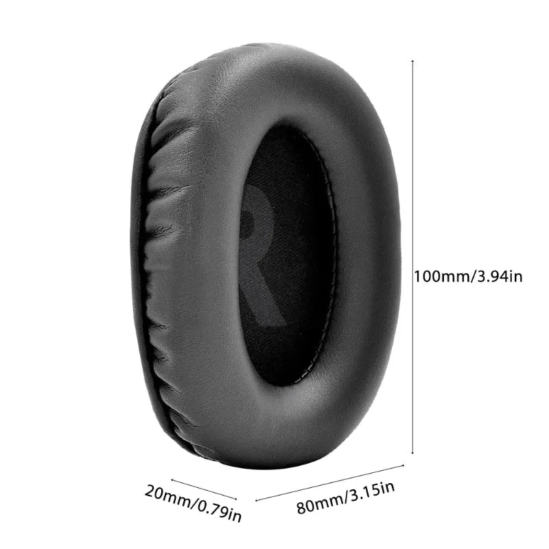 Black Leather Earbud Covers for Logitech g Pro x Headphones