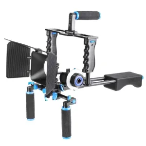 Complete Shoulder Rig including Cage   Light Sand Box   Follow Focus for all DSRL Cameras
