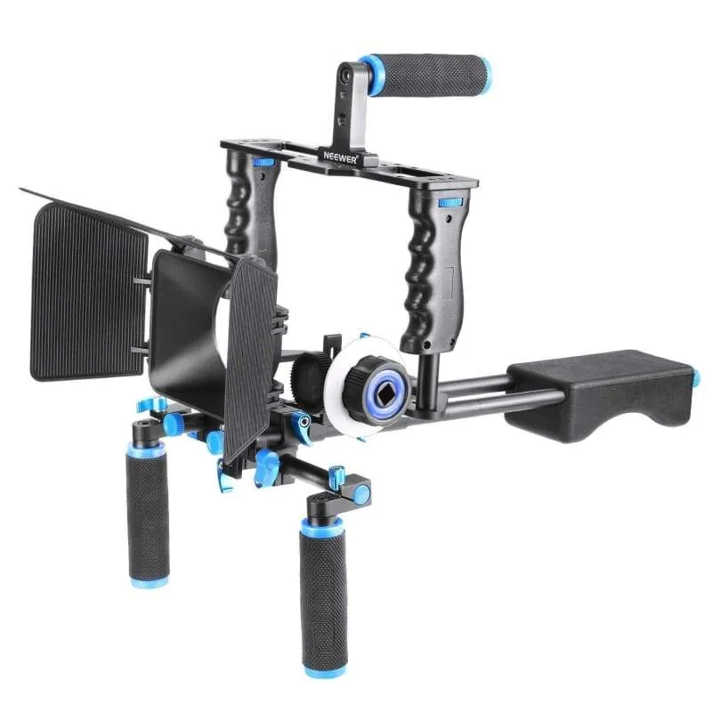 Complete Shoulder Rig including Cage   Light Sand Box   Follow Focus for all DSRL Cameras