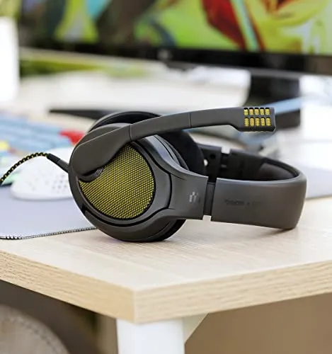 DROP   EPOS PC38X Gaming Headset Noise-Cancelling Microphone with Over-Ear Open-Back Design, Velour Earpads, Compatible with PC, PS4, PS5, Switch, Xbox, Mac, Mobile, and More (Yellow)
