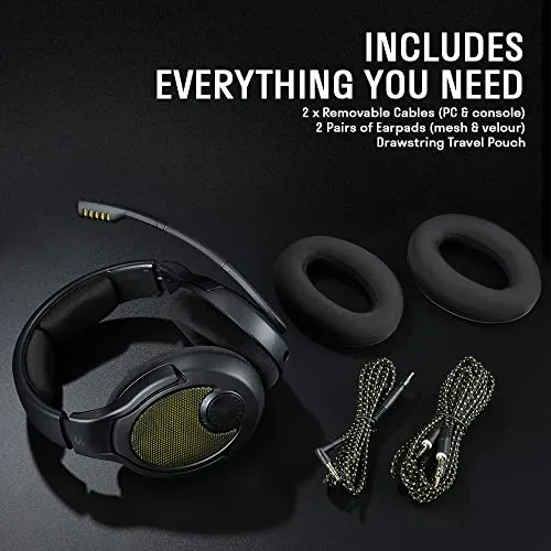 DROP   EPOS PC38X Gaming Headset Noise-Cancelling Microphone with Over-Ear Open-Back Design, Velour Earpads, Compatible with PC, PS4, PS5, Switch, Xbox, Mac, Mobile, and More (Yellow)