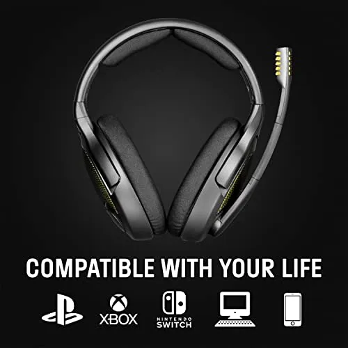 DROP   EPOS PC38X Gaming Headset Noise-Cancelling Microphone with Over-Ear Open-Back Design, Velour Earpads, Compatible with PC, PS4, PS5, Switch, Xbox, Mac, Mobile, and More (Yellow)