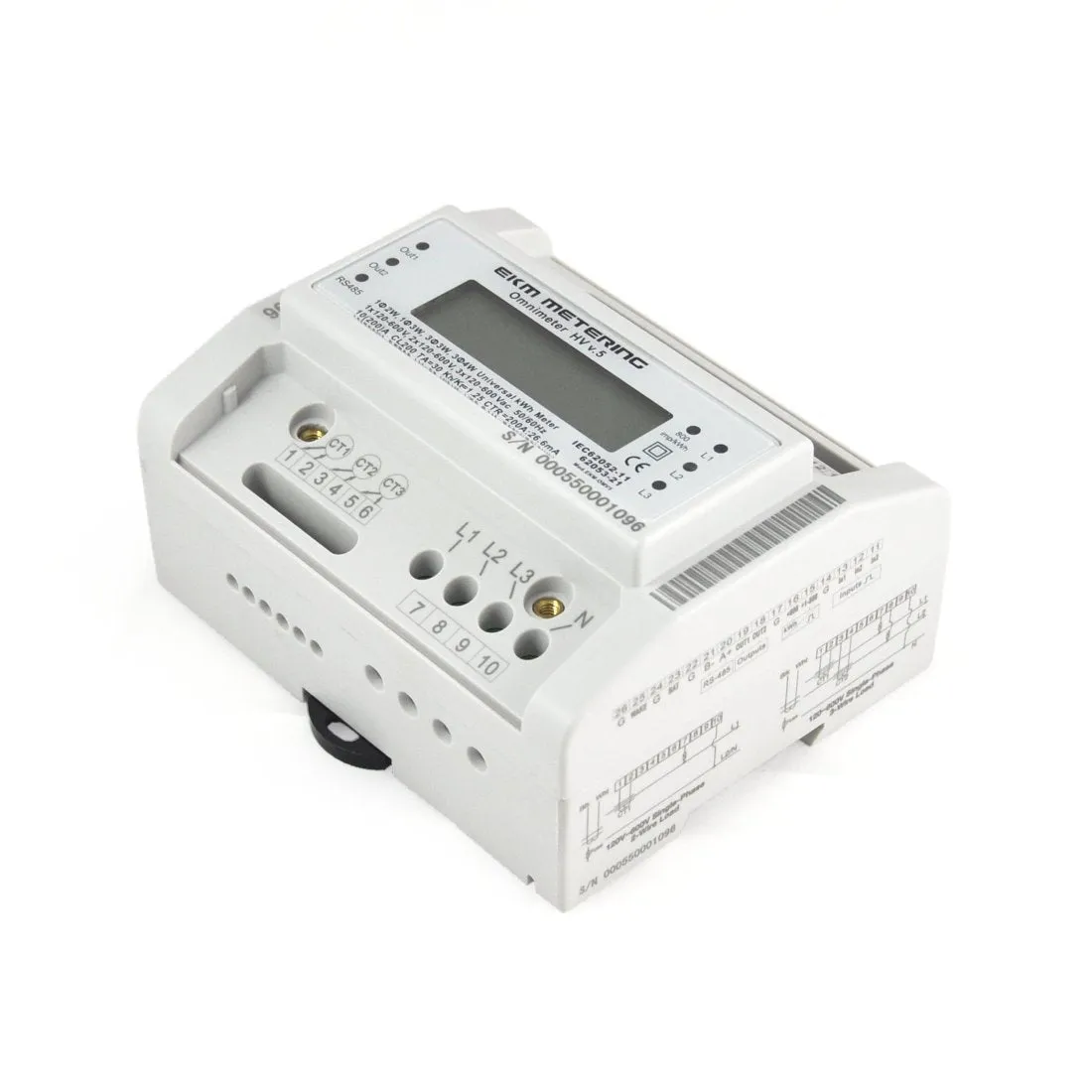 EKM Omnimeter HV v.5 – Universal Single and Three Phase up to 600V, Pulse Counting, Relay Controlling, Universal Smart Electric Meter