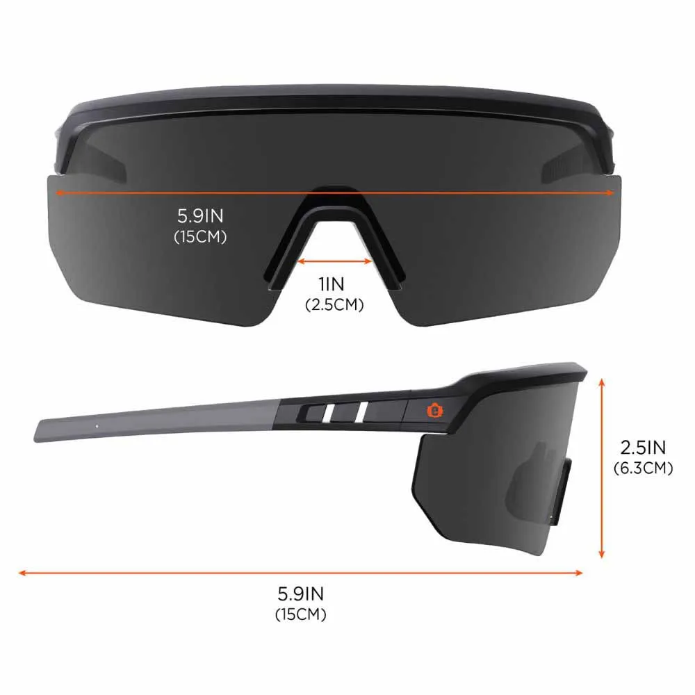 Ergodyne 55006 AEGIR-AFAS Matte Black Frame Smoke Lens AFAS Safety Glasses