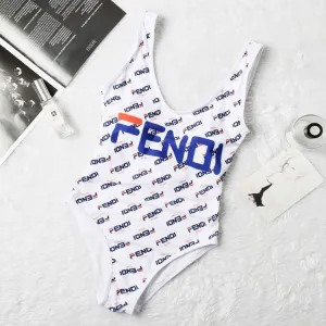 Fendi Roma White One-Piece Comfortable Body Trimming Bikini