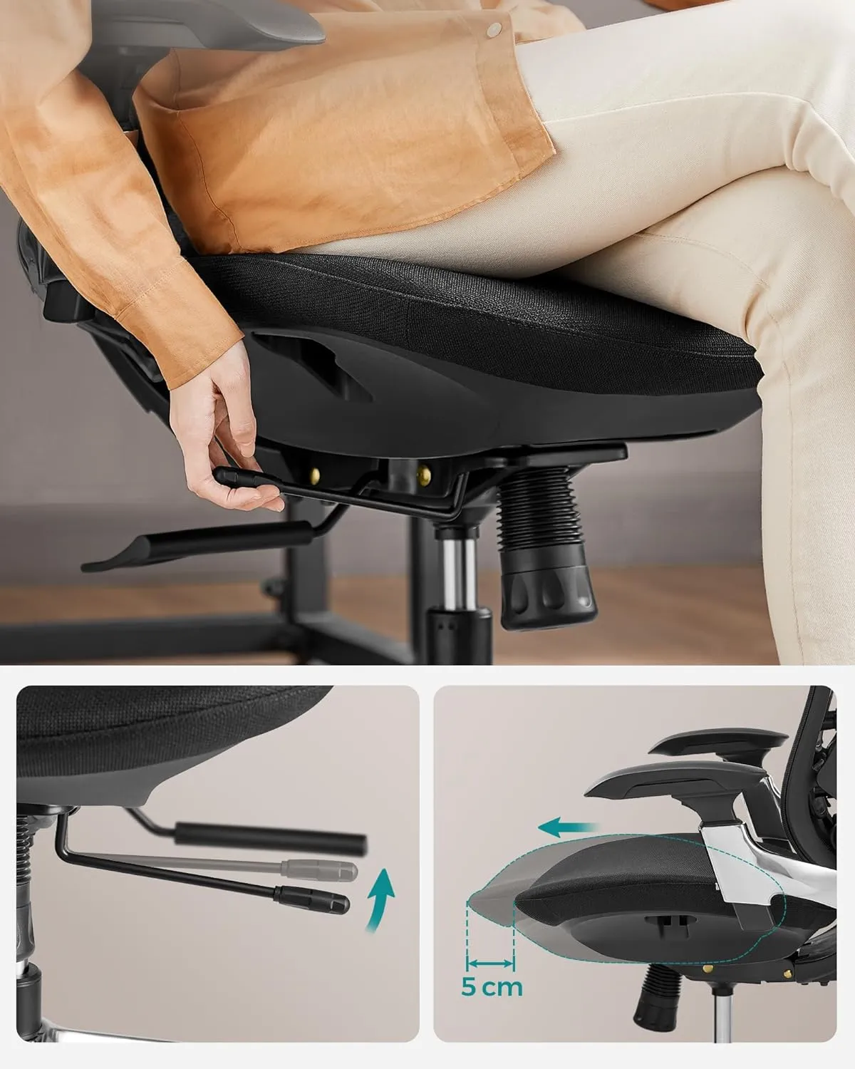High-Back Height Adjustableand Swiveling Mesh Office Chair With Headrest H08-A