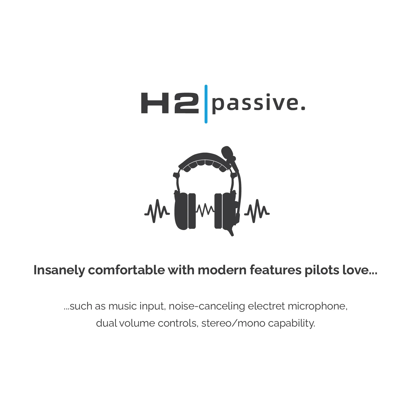 Hobbs Flyer H1 Passive Aviation Headset with Music Input