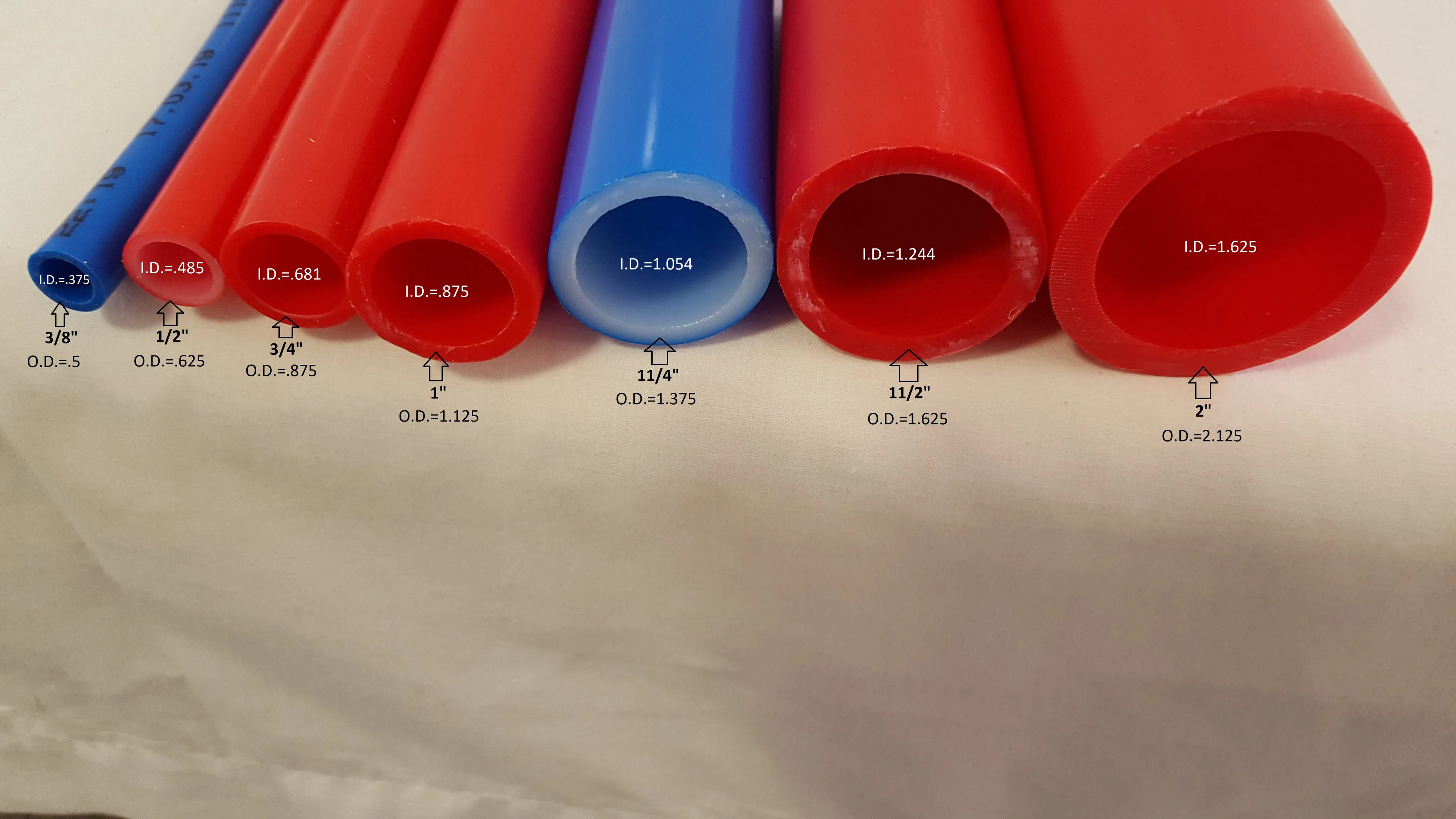 Insulated Pipe 5 Wrap (2) 1 1/4" Non Oxygen Barrier (1) 3/4" Non Oxygen Barrier lines