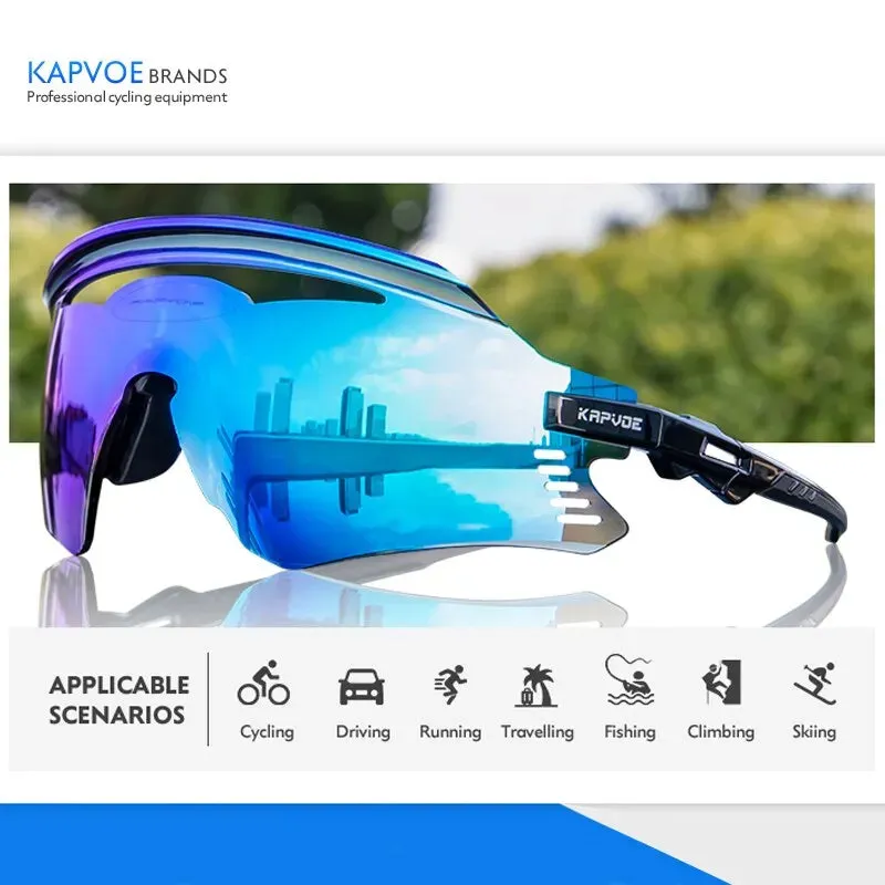 Kapvoe Photochromic MTB Road Bike Glasses UV400 Protection Sunglasses Cycling Glasses Sports Men Women Eyewear Goggle