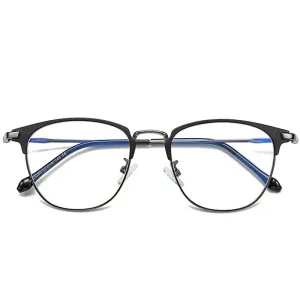 Kocolior Unisex Full Rim Square Alloy Acetate Hyperopic Reading Glasses 3389