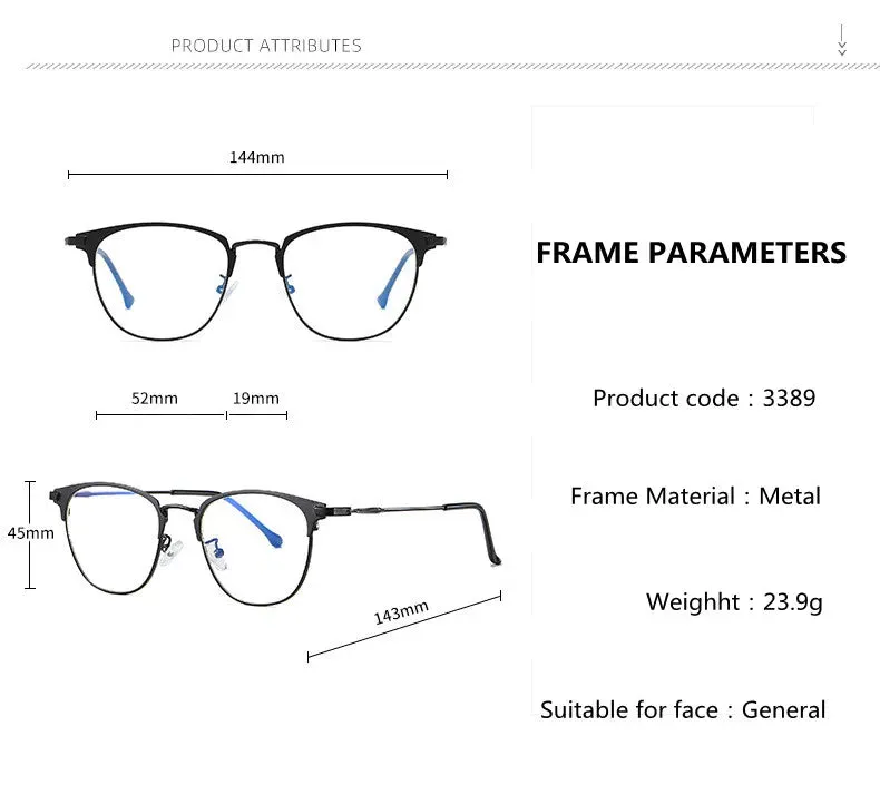 Kocolior Unisex Full Rim Square Alloy Acetate Hyperopic Reading Glasses 3389