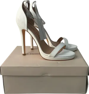 la bottine souriatte Letty Ankle Strap Stiletto Heel In White Faux Leather UK 3 EU 36 