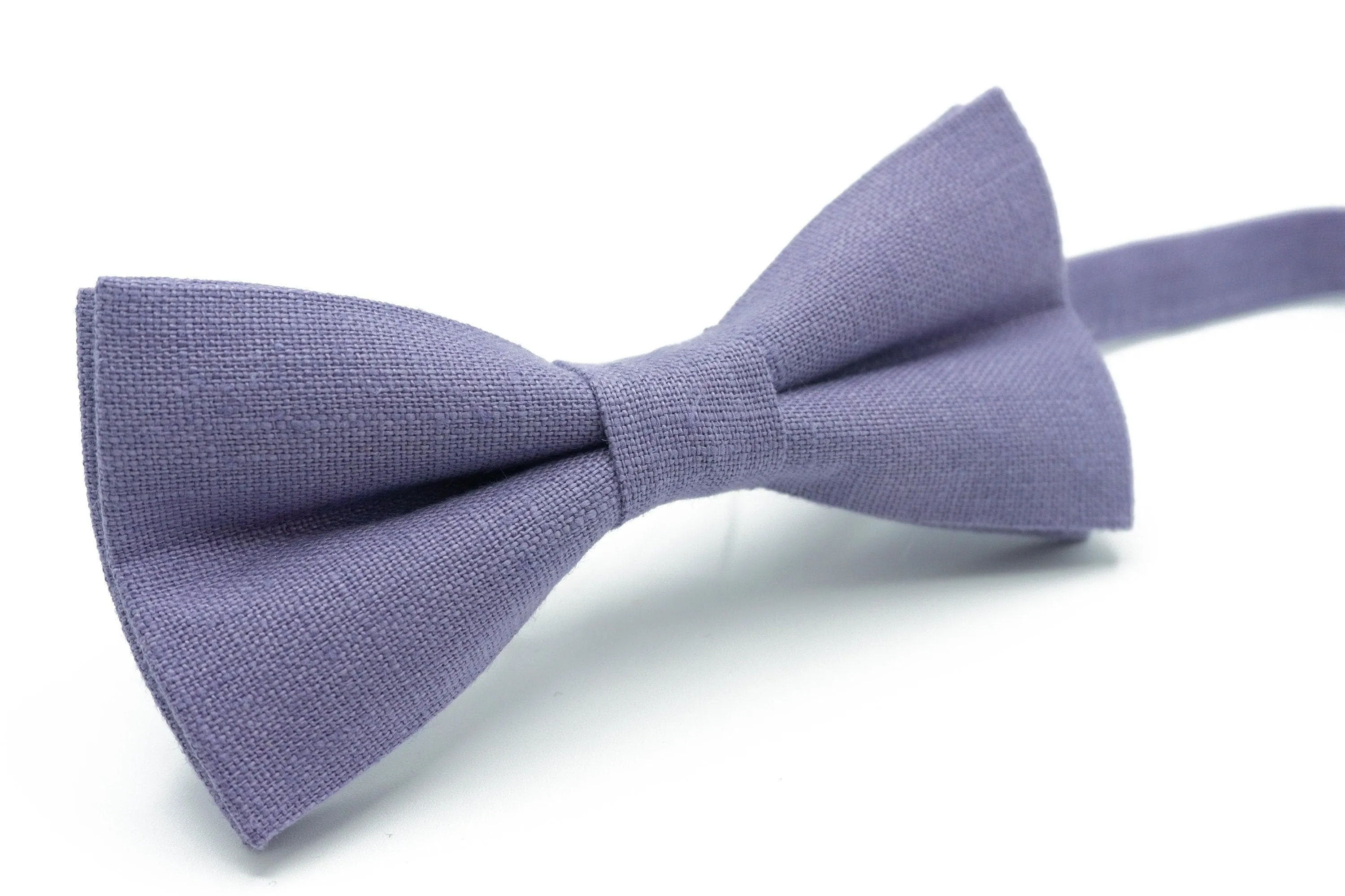 Linen Lilac Lavender Groomsmen/Kids Accessories - Tie, Bow Tie, Suspenders, Pocket Square, Necktie, and Bow Tie