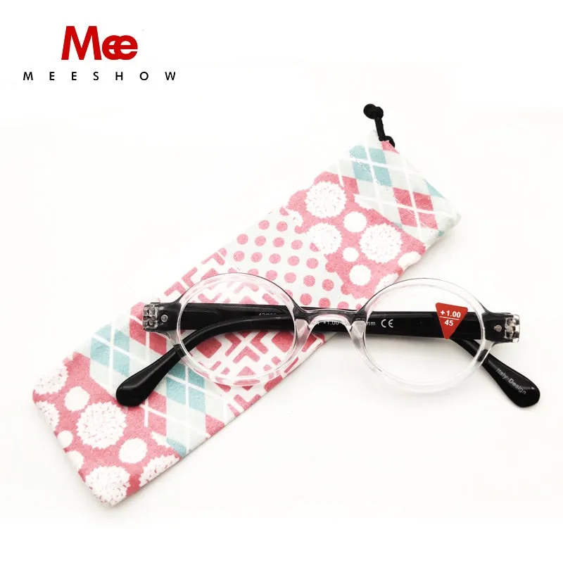 Meeshow Unisex Full Rim Round Polycarbonate Reading Glasses 1732