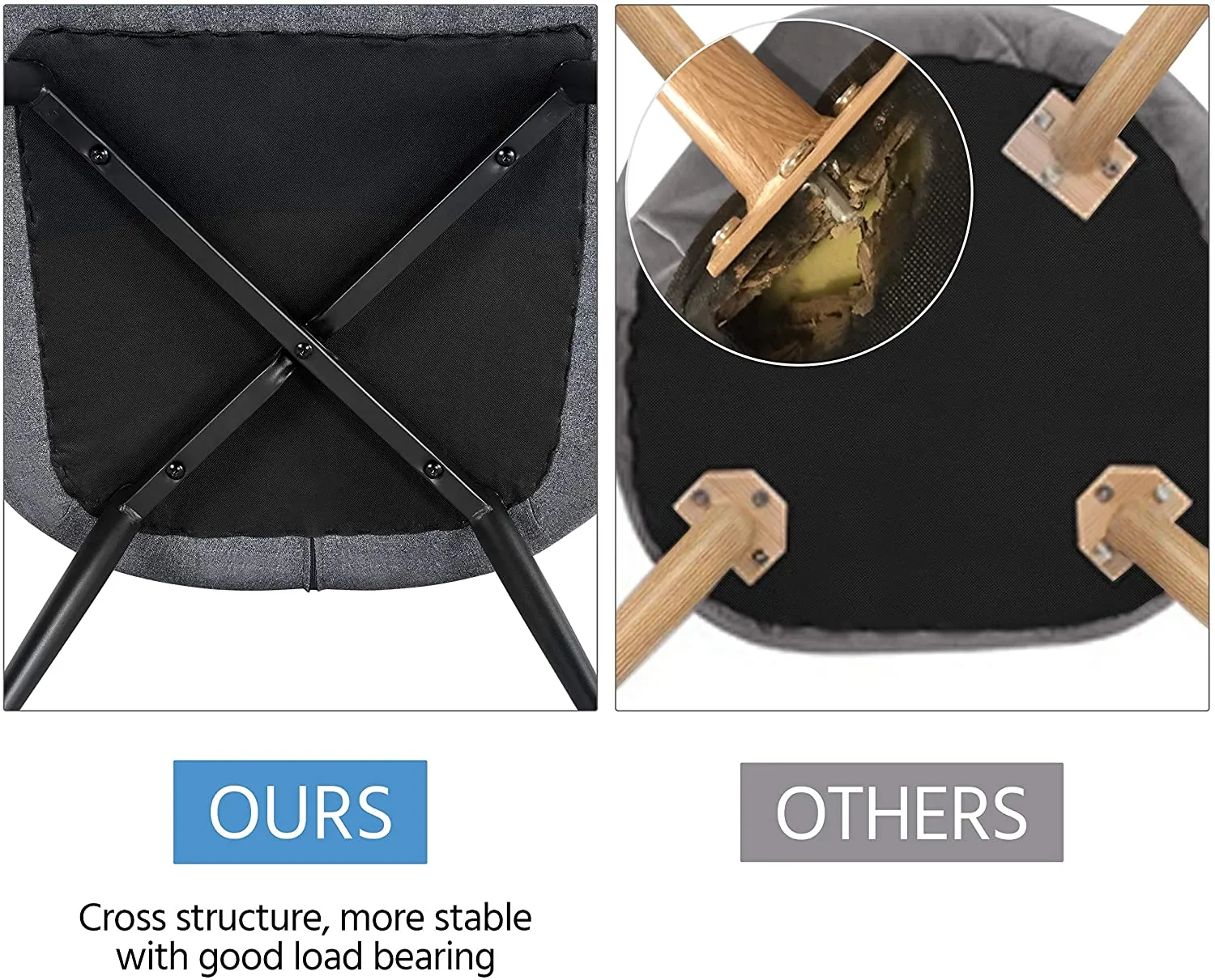 Modern Fabric Living Room Chair  and Ottoman Set