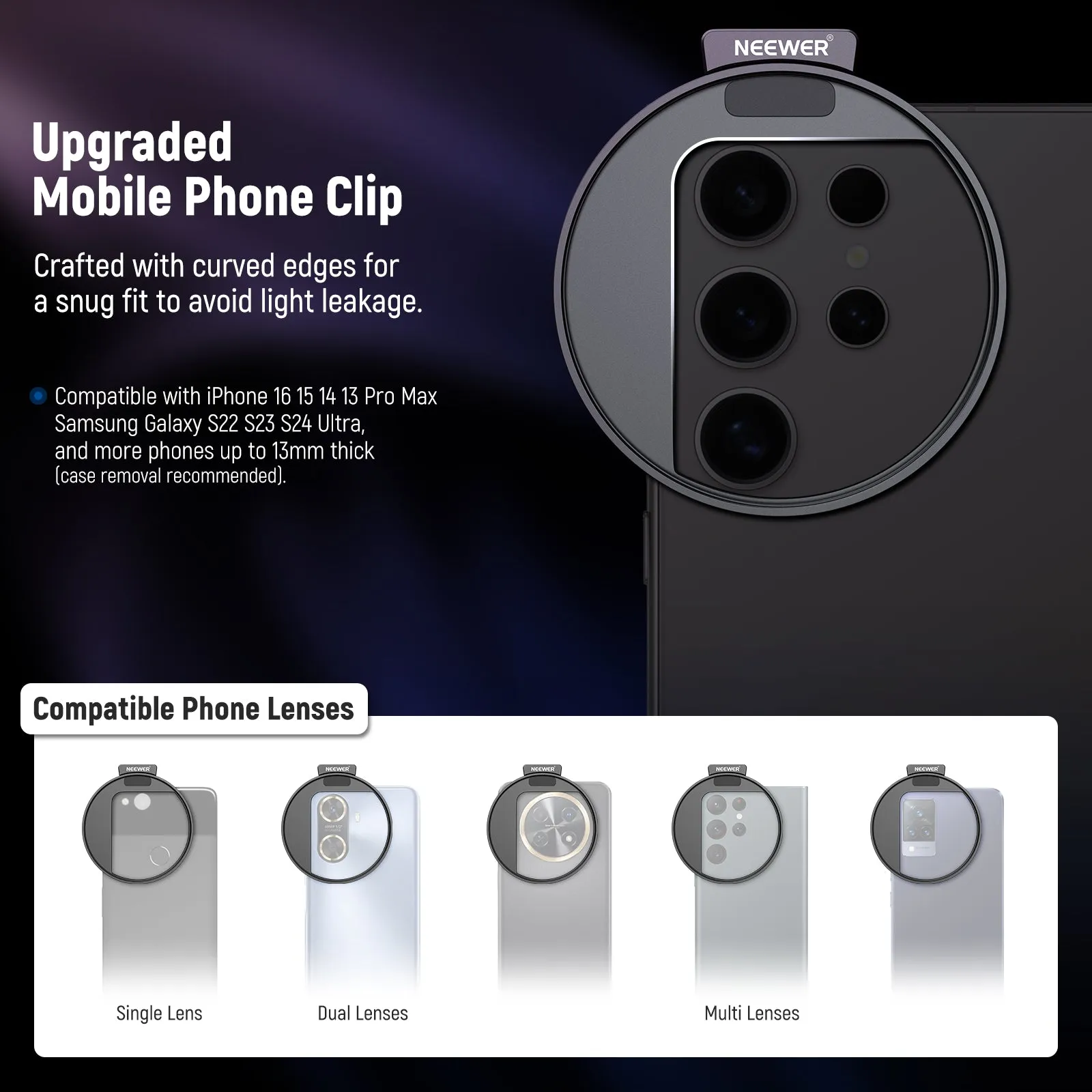 NEEWER FL-78 67mm HD CPL Filter & Cold Shoe Phone Clip