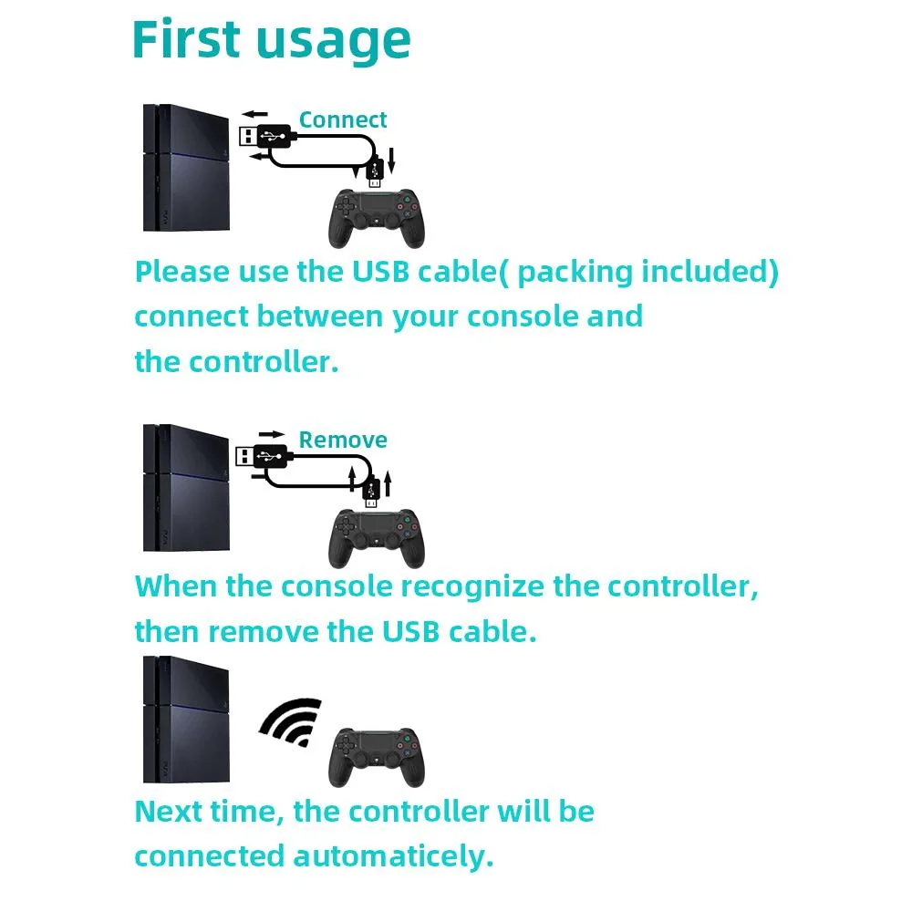 NEW DATA FROG Wireless Bluetooth Controller for PS4 Controller Remote Gamepad Compatible with PS4/Slim/Pro Dual Vibration Game Joystick for PC