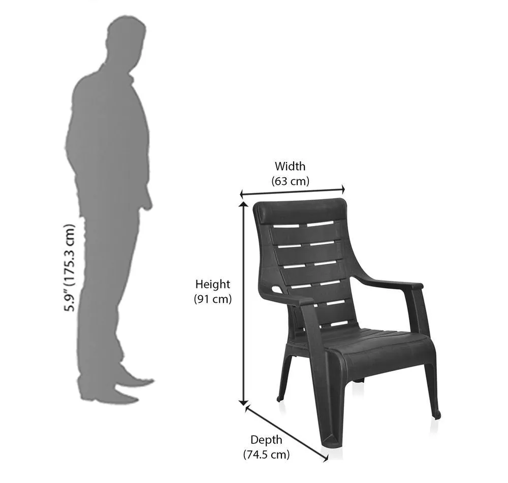 Nilkamal Sunday Garden Chair (Iron Black)