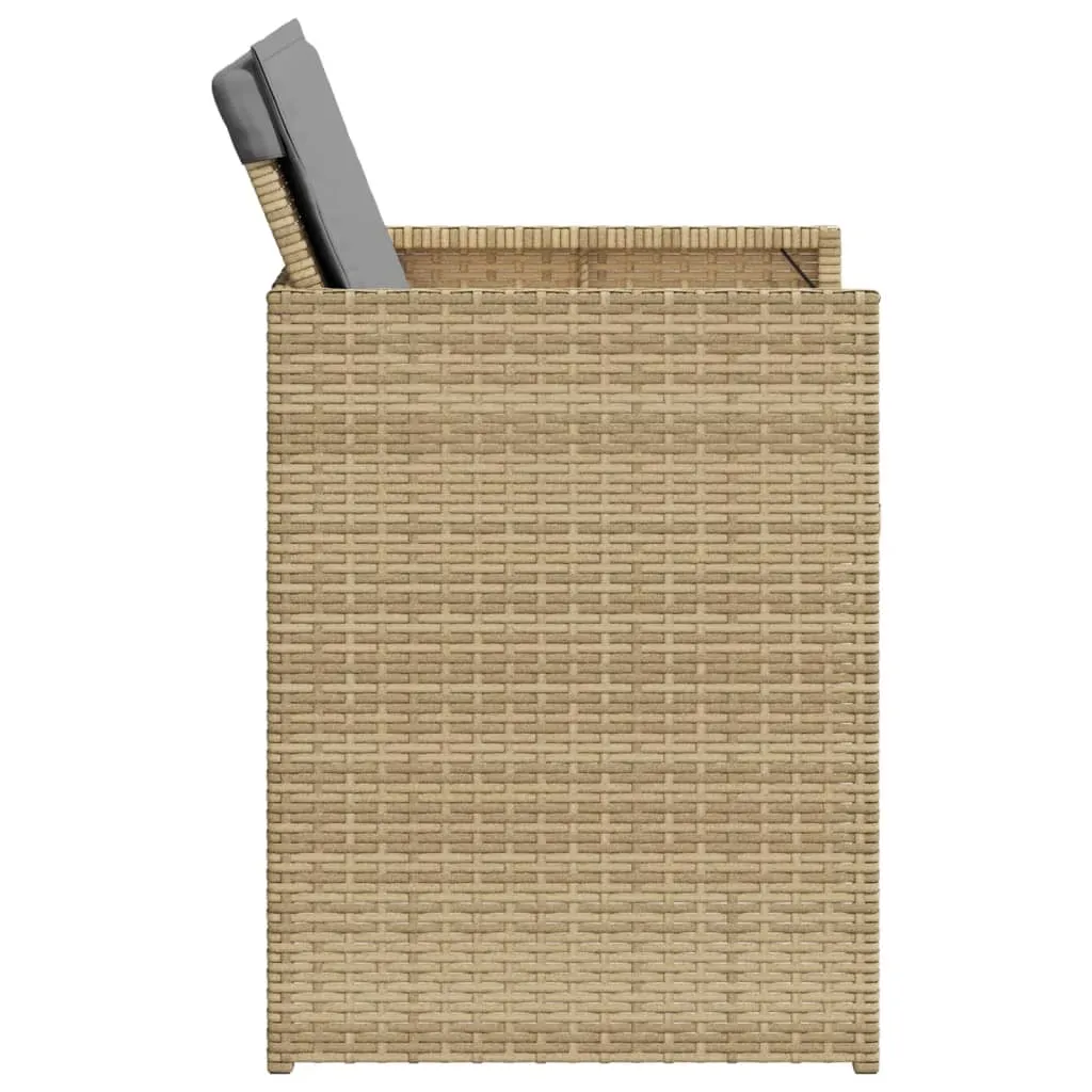 Patio Chairs with Cushions 4 pcs Mix Beige Poly Rattan