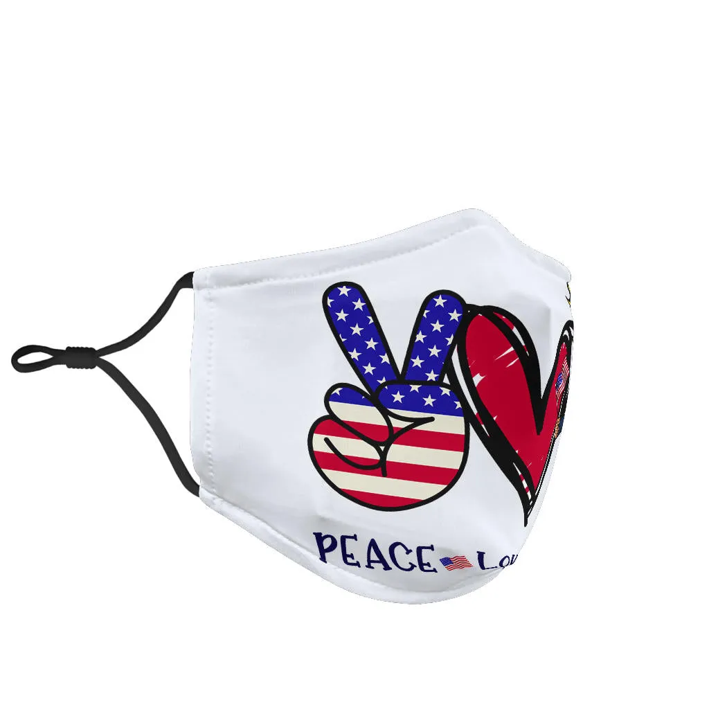 Peace Love Trump Face Mask