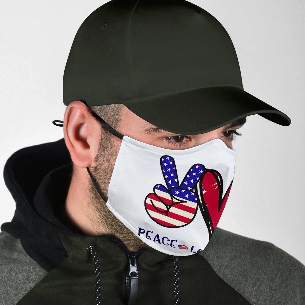 Peace Love Trump Face Mask