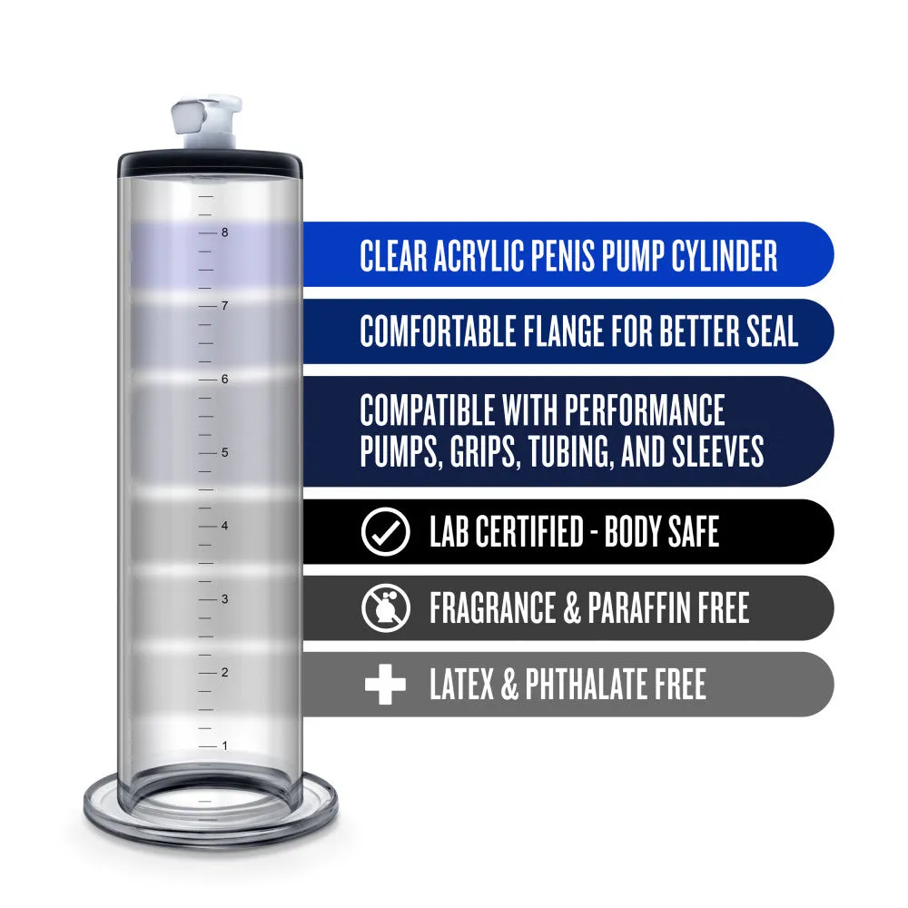 Performance By Blush® | - 9 Inch x 2 Inch Penis Pump Cylinder - Clear