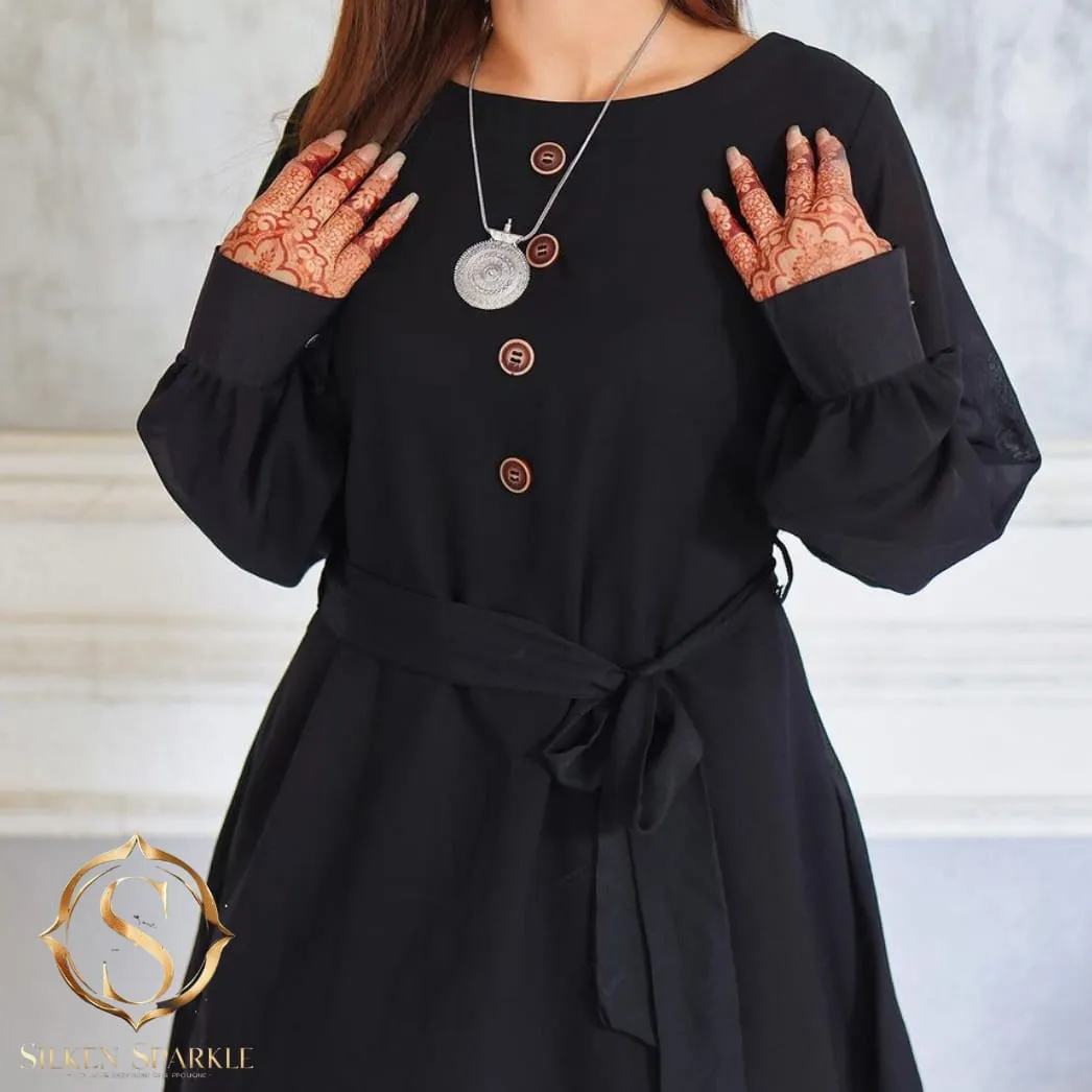 "Elegant Black 2-Piece Suit – Stylish Tunic & Trouser Set for Every Occasion"