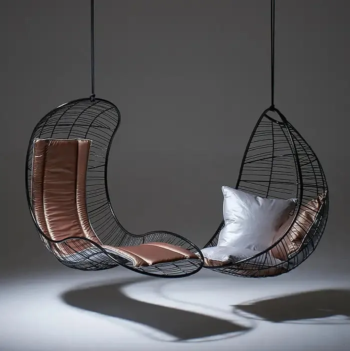 Recliner Hanging Swing Chair in Black