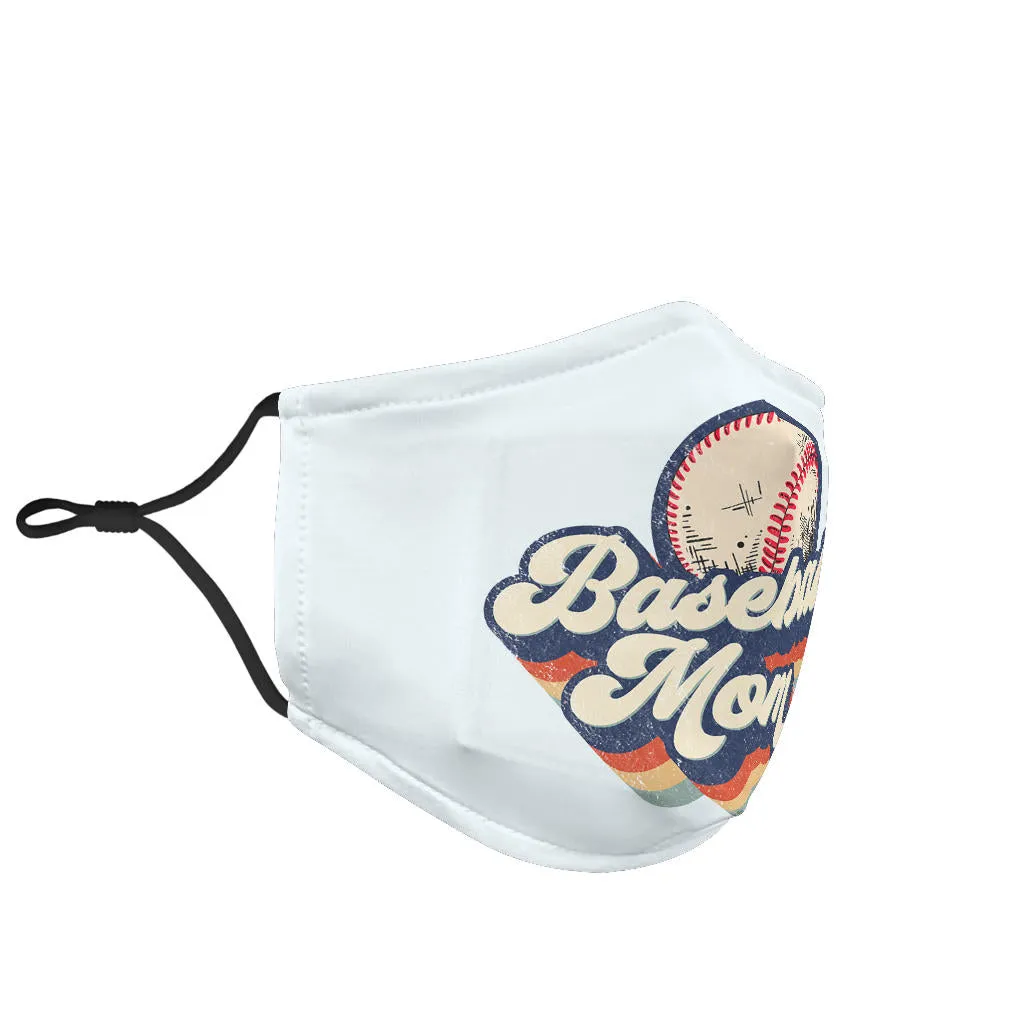 Retro Baseball Mom Face Mask