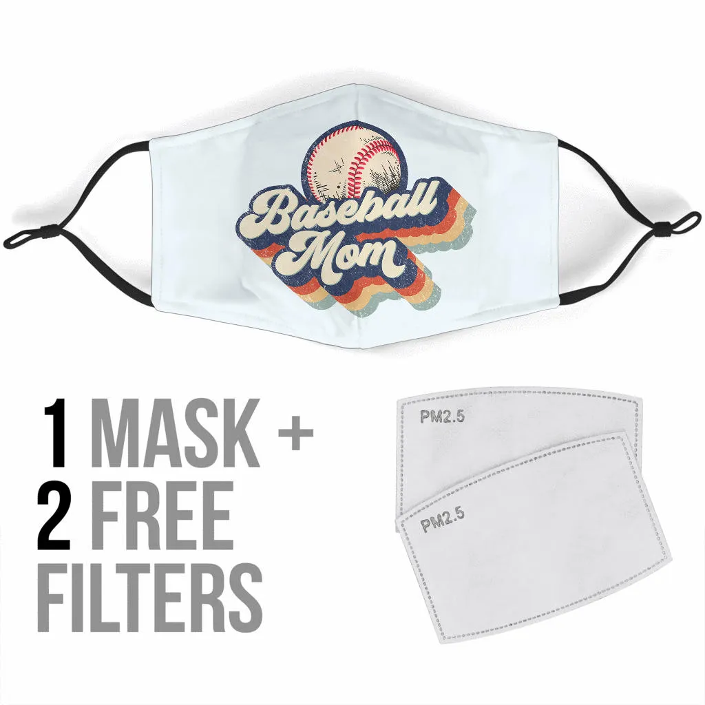 Retro Baseball Mom Face Mask