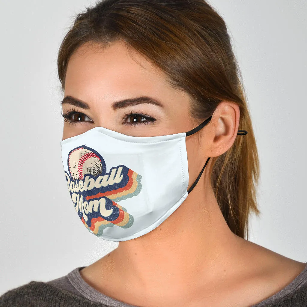 Retro Baseball Mom Face Mask