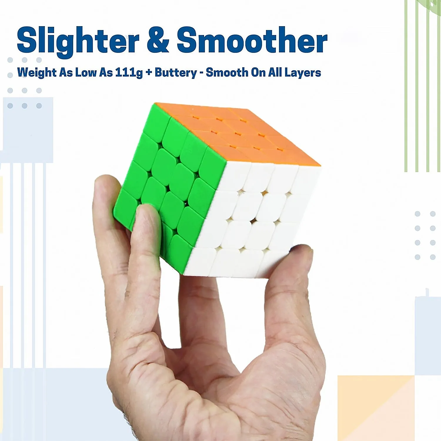 Small Puzzles Cubes 444 High Speed Sticker Less Magic Cube Game, Kids and Professionals Magic Cube Puzzle Toy, Pack of 1, 8  Years