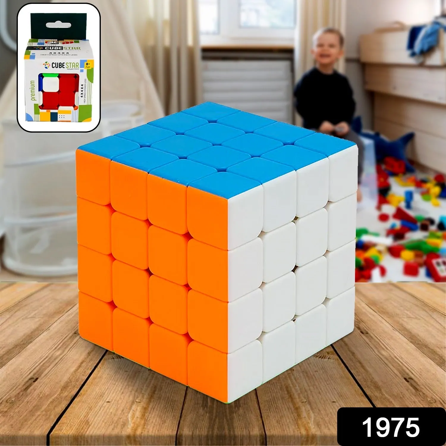 Small Puzzles Cubes 444 High Speed Sticker Less Magic Cube Game, Kids and Professionals Magic Cube Puzzle Toy, Pack of 1, 8  Years