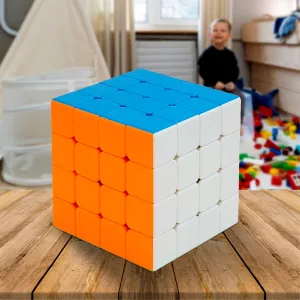 Small Puzzles Cubes 444 High Speed Sticker Less Magic Cube Game, Kids and Professionals Magic Cube Puzzle Toy, Pack of 1, 8  Years