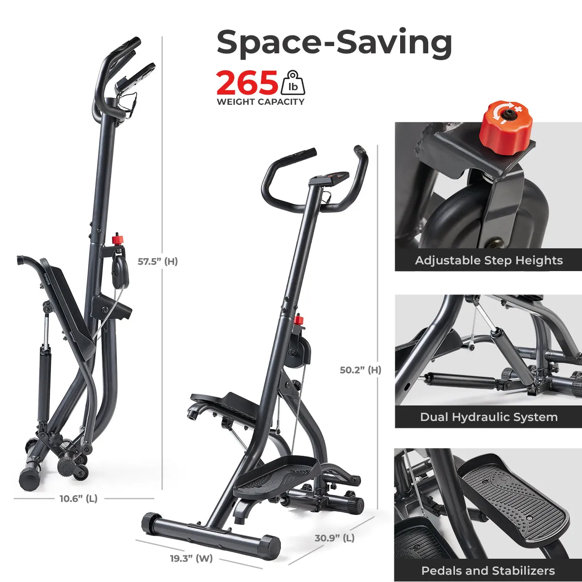 Smart Extra Long Range Climber Stepper with Handlebar