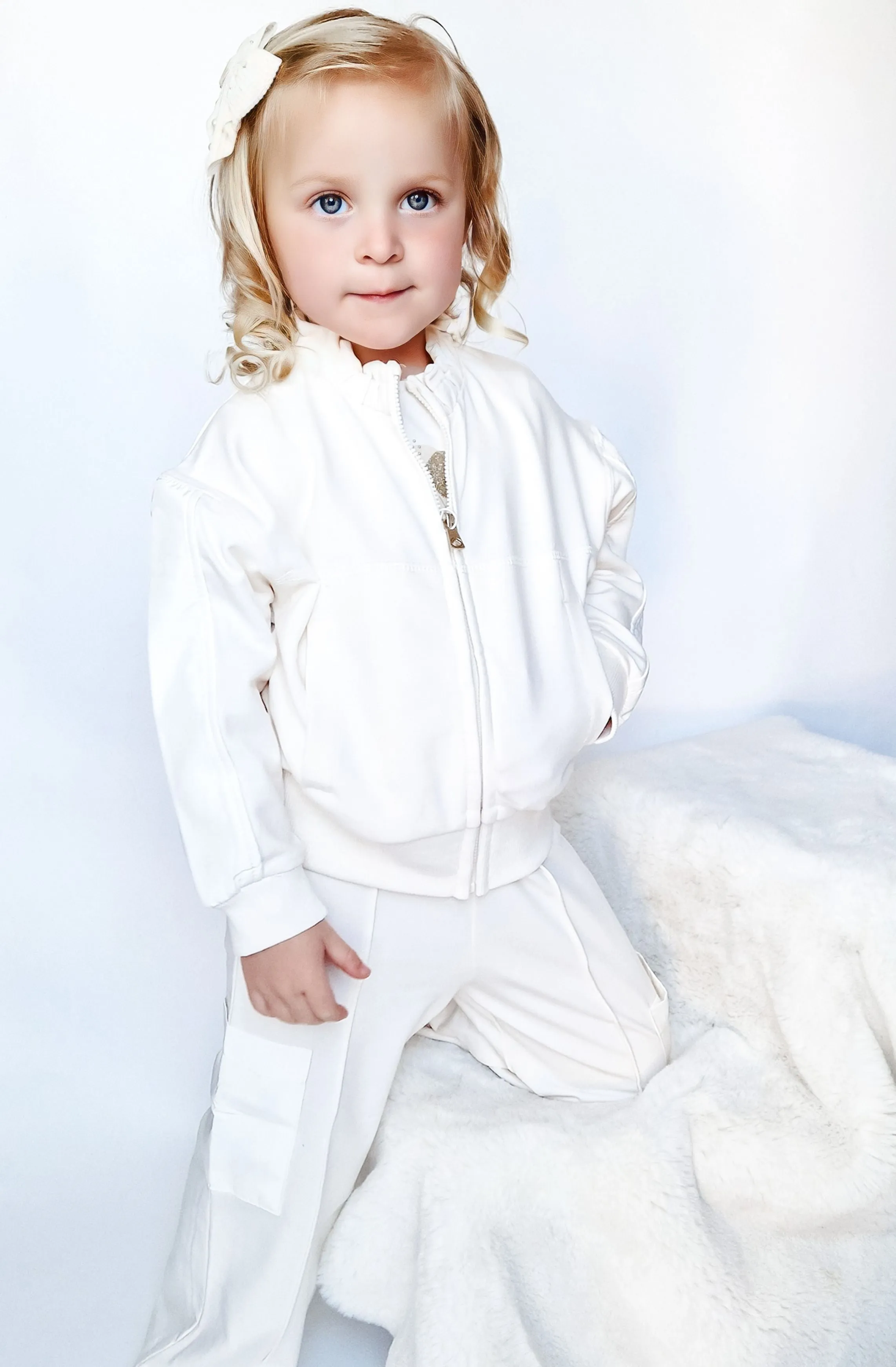 SS25 Mayoral Girls Ivory Tracksuit 3878