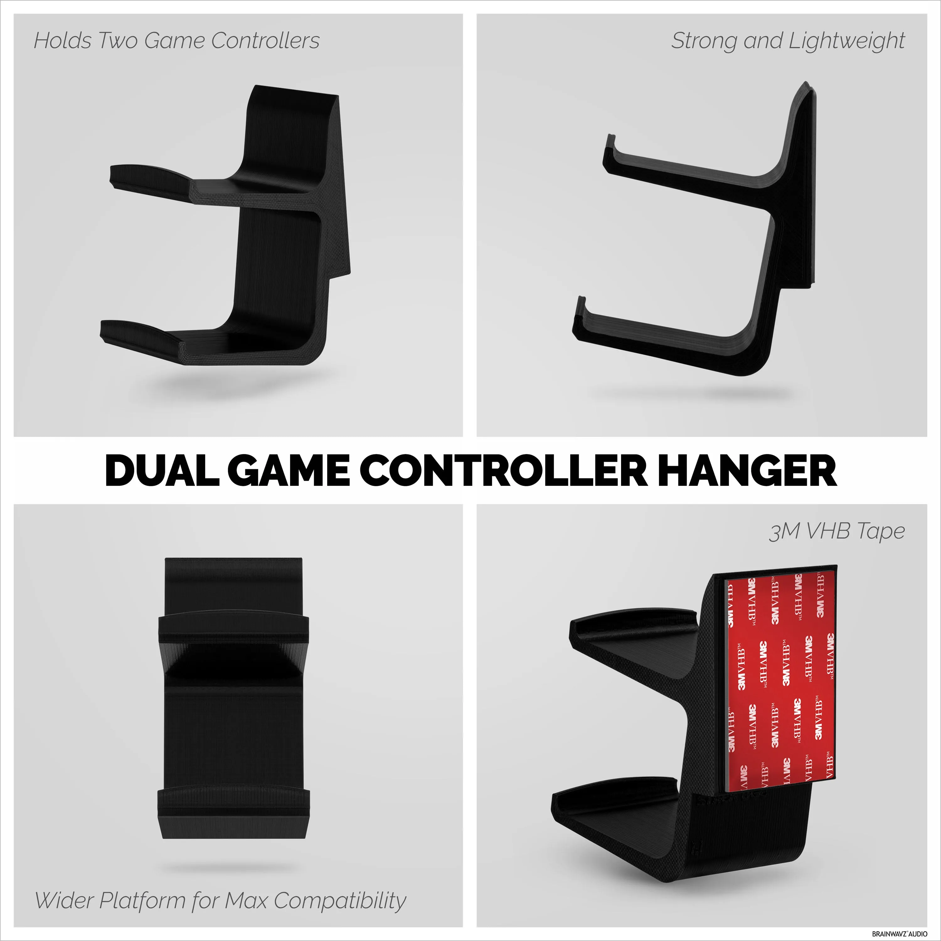The Stack - Dual Universal Game Controller Wall Mount - Suitable for Xbox, PS5/PS4 & More