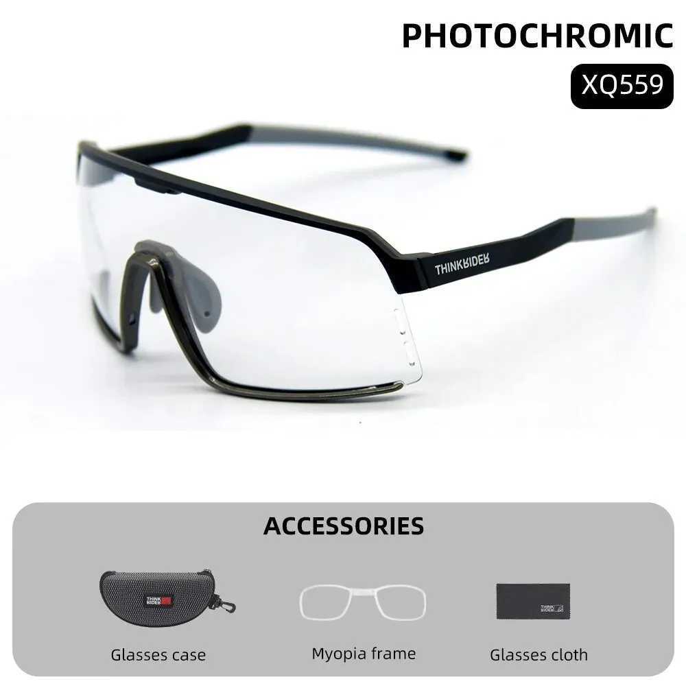 ThinkRider Bike Photochromic Cycling Glasses Bicycle Glasses Sports Men's Sunglasses MTB Road Cycling Eyewear Protection Goggles